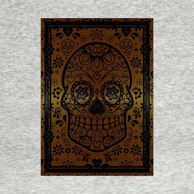 Gold sugar skull by Durro